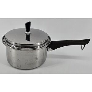 Vtg Regal Ware Imperial 18-8 3 Ply Stainless Steel 2 Qt Saucepan W/ Lid Bakelite